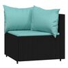 vidaXL Salon de jardin 3 pcs avec coussins Noir R&eacute;sine tress&eacute;e