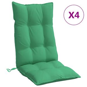 vidaXL Coussins de chaise &agrave; dossier haut lot de 4 vert tissu oxford
