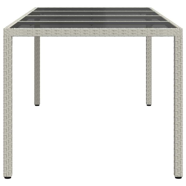 vidaXL Table de jardin pour repas Blanc 190 x 90 x 75 cm Poly rotin