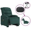 vidaXL Fauteuil inclinable de massage &eacute;lectrique vert fonc&eacute; tissu