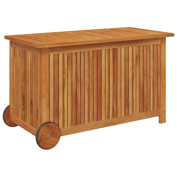 vidaXL Bo&icirc;te de rangement de jardin avec roues 90x50x58 cm Bois acacia