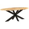 vidaXL Table &agrave; d&icirc;ner ovale 200x100x75 cm Bois de manguier brut