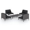 vidaXL Salon de jardin 5 pcs avec coussins R&eacute;sine tress&eacute;e Gris fonc&eacute;