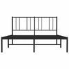 vidaXL Cadre de lit métal sans matelas avec tête de lit noir 135x190cm