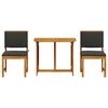 vidaXL Ensemble bistro de jardin 3 pcs Marron Bois d'Acacia Massif