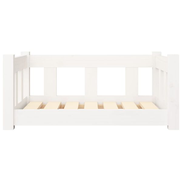 vidaXL Lit pour chien Blanc 65,5x50,5x28 cm Bois de pin solide