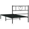 vidaXL Cadre de lit métal sans matelas avec tête de lit noir 100x200cm