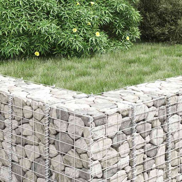 vidaXL Lits sur&eacute;lev&eacute;s en gabion 3 pcs 30x30x100 cm Fer
