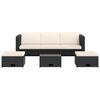vidaXL Salon de jardin 4 pcs avec coussins R&eacute;sine tress&eacute;e Noir