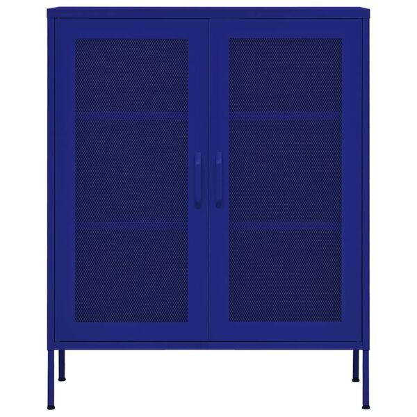 vidaXL Armoire de rangement Bleu marine 80x35x101,5 cm Acier