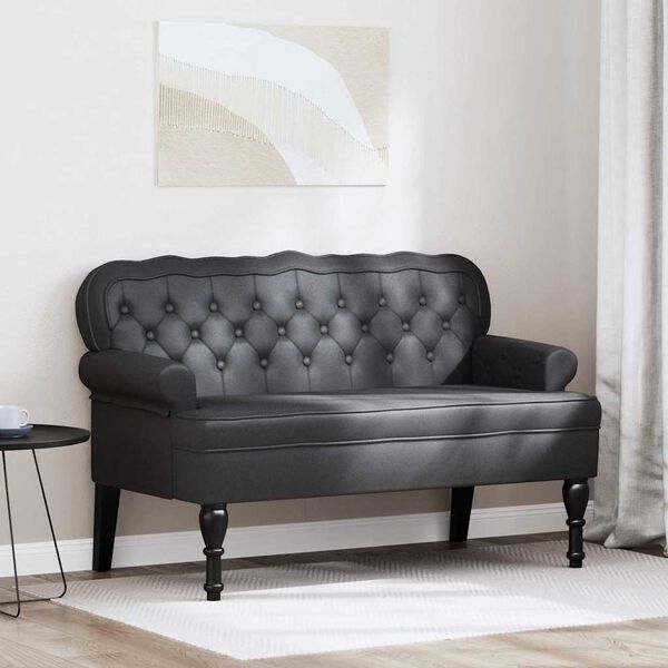 vidaXL Banc Chesterfield Noir 119,5 x 64,5 x 75 cm Cuir synth&eacute;tique