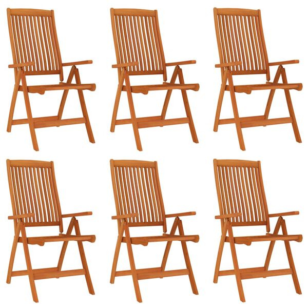 vidaXL Chaises de jardin pliables lot de 6 Bois d'eucalyptus massif