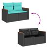 vidaXL Salon de jardin 4 pcs avec coussins noir r&eacute;sine tress&eacute;e