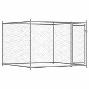 vidaXL Cage pour chien avec porte gris 2x2x1,5 m acier galvanisé