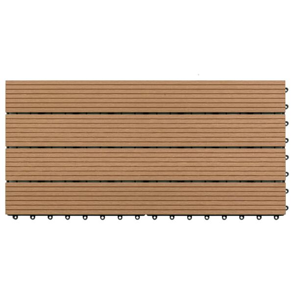 vidaXL Carreaux de terrasse 6 pcs WPC 60x30 cm 1,08 m² Marron