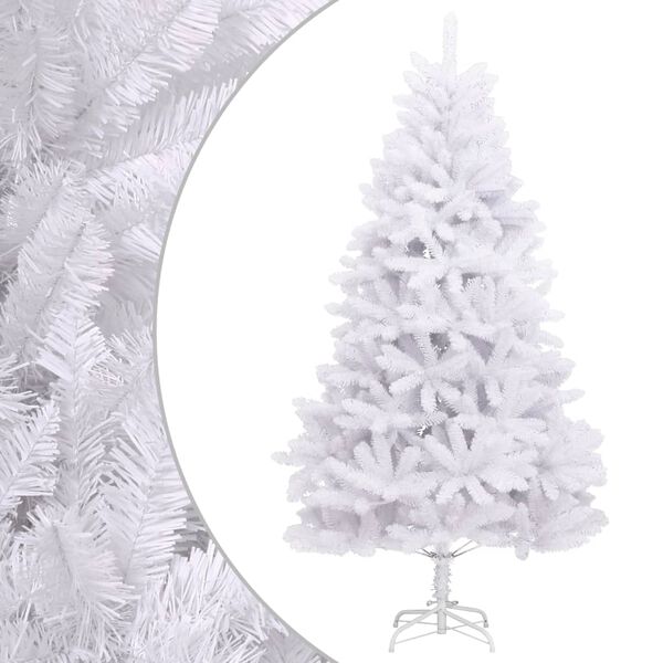 vidaXL Sapin de No&euml;l artificiel &agrave; charni&egrave;res avec support blanc 180 cm