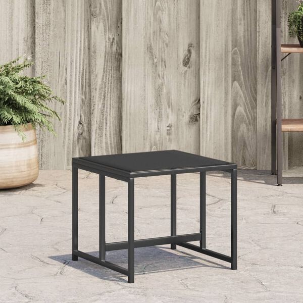 vidaXL Tabourets de jardin 4 pcs noir acier et textil&egrave;ne