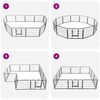 vidaXL Parc pour chiens 12 panneaux Acier 80 x 60 cm Noir