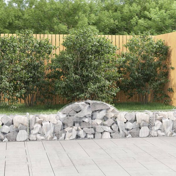 vidaXL Panier de gabions arqu&eacute; 200x30x40/60 cm Fer galvanis&eacute;