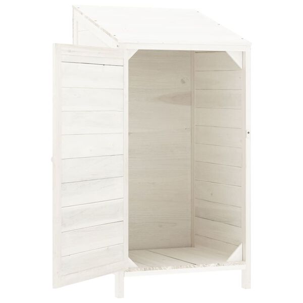 vidaXL Remise de jardin Blanc 55x52x112 cm Bois de sapin solide