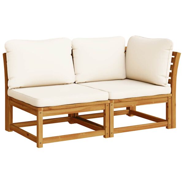vidaXL Salon de jardin 4 pcs avec coussins Bois d'acacia solide