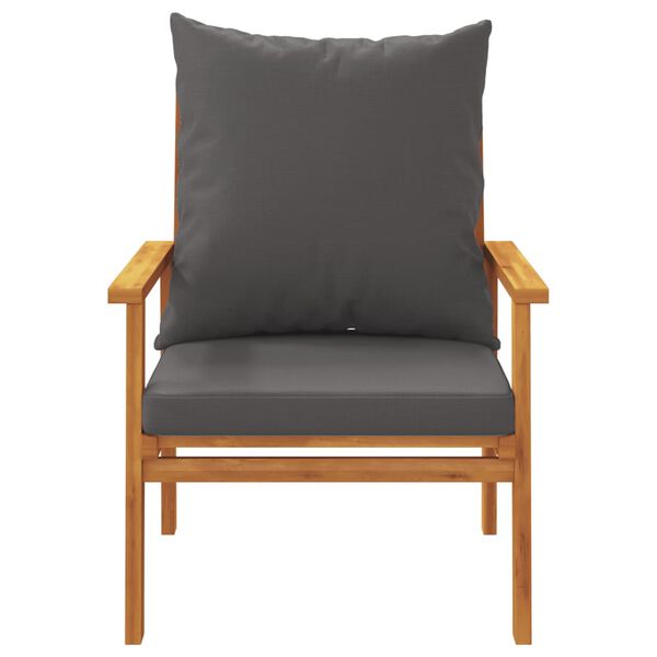 vidaXL Fauteuil de jardin lot de 2 avec coussin bois massif d'acacia