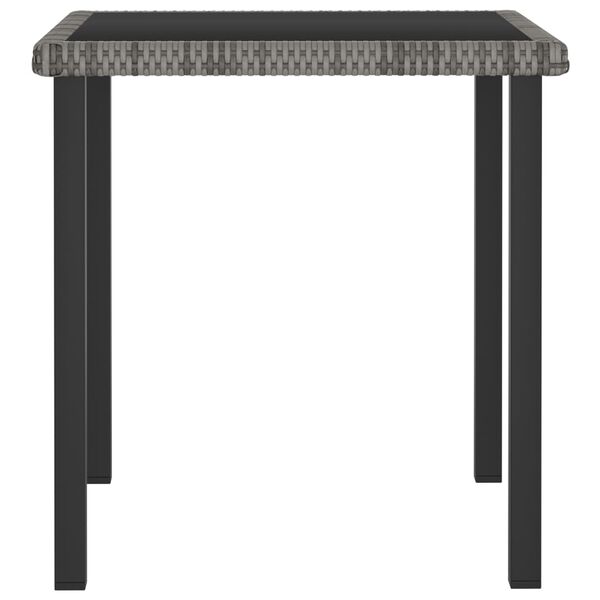 vidaXL Table à dîner de jardin Gris 70x70x73 cm Résine tressée