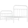 vidaXL Cadre de lit m&eacute;tal sans matelas et pied de lit blanc 100x190 cm