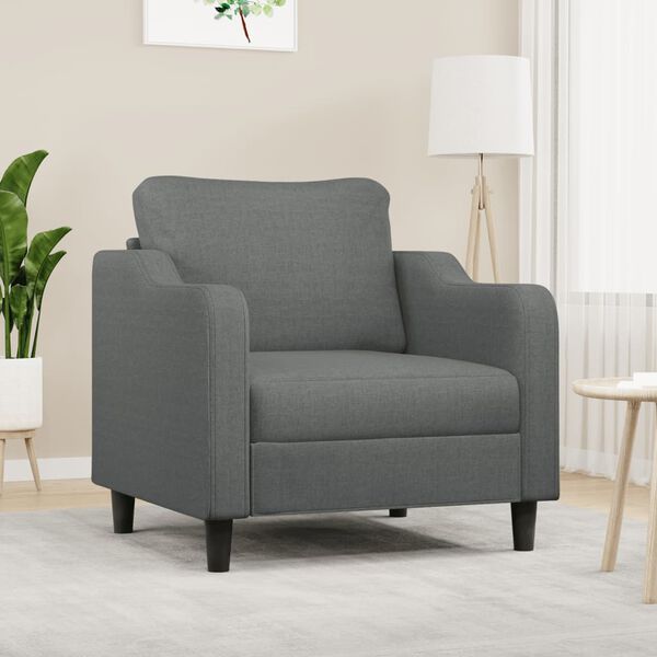vidaXL Fauteuil Gris fonc&eacute; 60 cm Tissu
