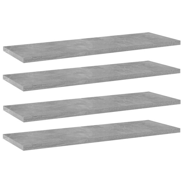 vidaXL Panneaux de biblioth&egrave;que 4 pcs Gris b&eacute;ton 60x20x1,5cm Agglom&eacute;r&eacute;