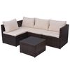 vidaXL Salon de jardin 5 pcs avec coussins R&eacute;sine tress&eacute;e Marron