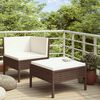 vidaXL Salon de jardin 2 pcs avec coussins R&eacute;sine tress&eacute;e Marron