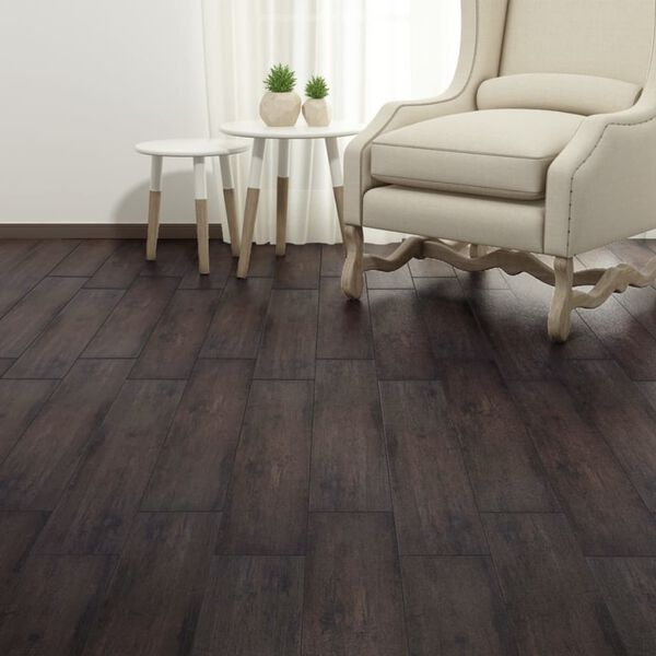 vidaXL Dalles de plancher PVC autoadhésif 5,02 m² 2 mm marron foncé