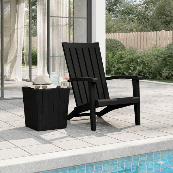 vidaXL Chaise de jardin Adirondack noir polypropylène