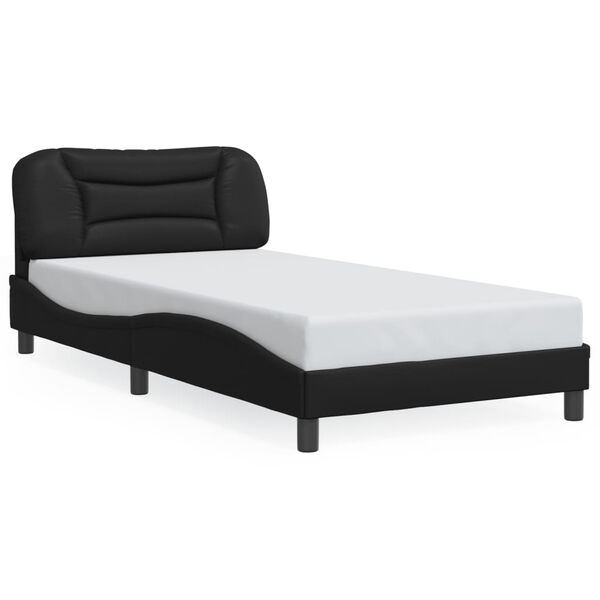 vidaXL Cadre de lit sans matelas Hvar noir 100x190 cm similicuir