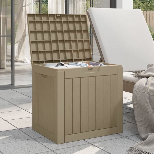 vidaXL Bo&icirc;te de stockage de jardin gris 55,5x43x53 cm polypropyl&egrave;ne