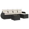 vidaXL Salon de jardin 6 pcs avec coussins noir r&eacute;sine tress&eacute;e