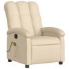 vidaXL Fauteuil inclinable de massage crème tissu