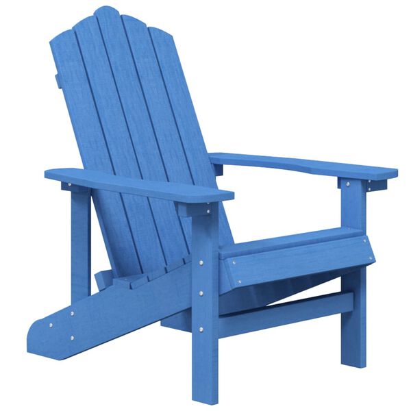 vidaXL Chaise de jardin Adirondack avec table PEHD Bleu aqua