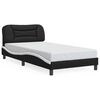 vidaXL Cadre de lit sans matelas Hvar noir et blanc 100x203 cm similicuir