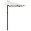 vidaXL Parasol de balcon avec mât en aluminium Sable 300x155 cm Demi