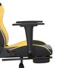 vidaXL Chaise de jeu avec repose-pied Noir et doré Similicuir