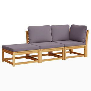 vidaXL Salon de jardin 3 pcs avec coussins bois massif d'acacia