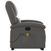 vidaXL Fauteuil inclinable de massage gris cuir véritable