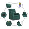 vidaXL Fauteuil inclinable de massage électrique vert foncé tissu