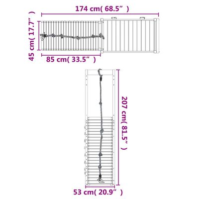 vidaXL Aire de jeux d'extérieur bois massif de douglas