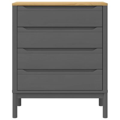 vidaXL Commode FLORO gris bois de pin massif