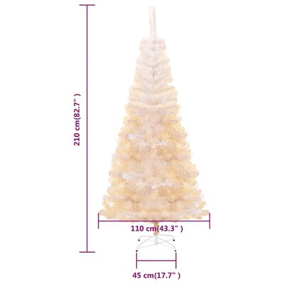 vidaXL Sapin de Noël artificiel pointes iridescentes Blanc 210 cm PVC