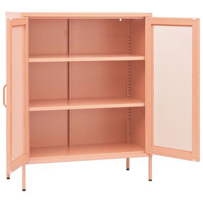 vidaXL Armoire de rangement Rose 80x35x101,5 cm Acier