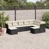 vidaXL Salon de jardin 9 pcs avec coussins noir r&eacute;sine tress&eacute;e